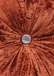 Le Monde Sauvage Round Velvet Cushion in Cerise