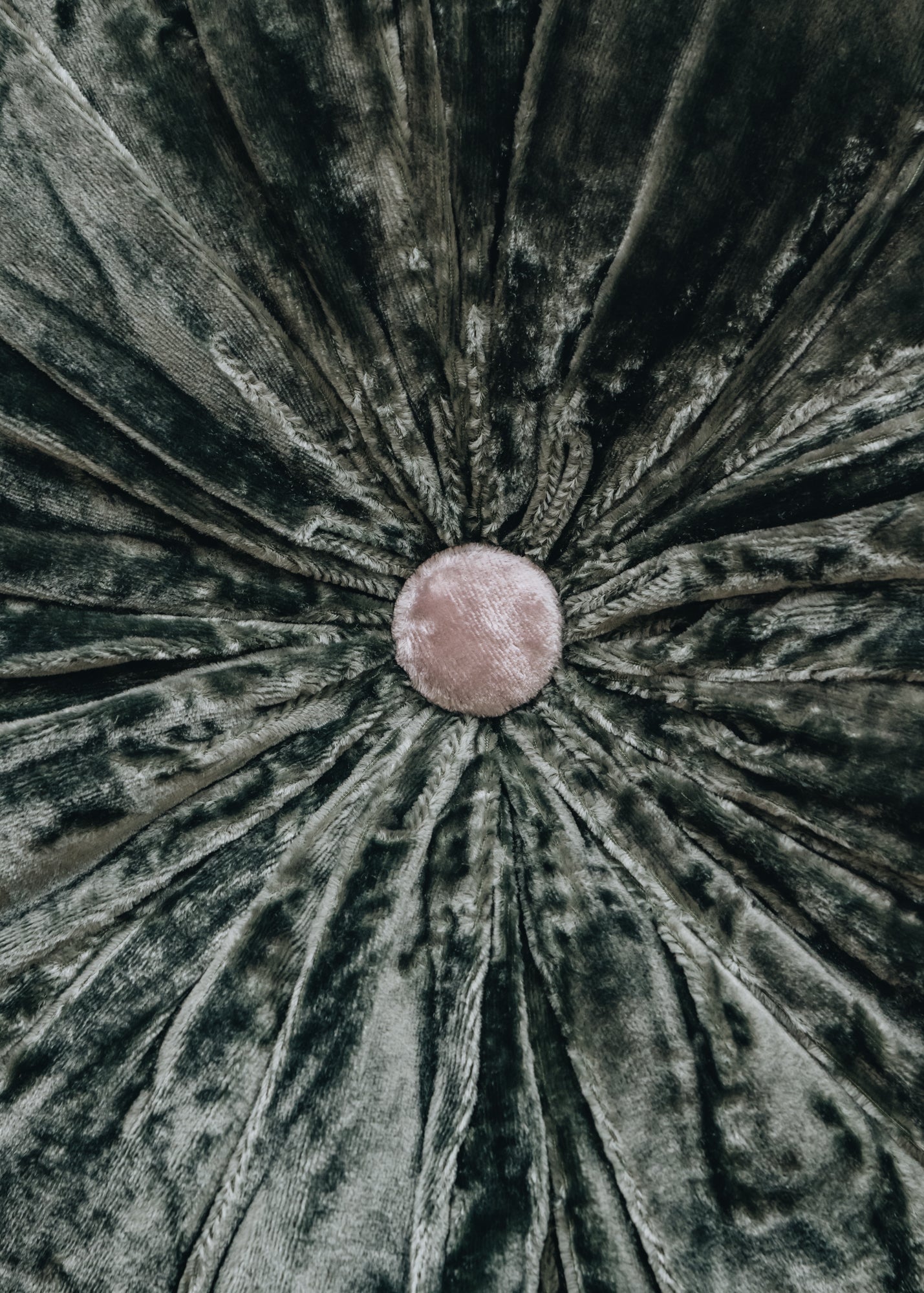 Round Velvet Cushion in Pin