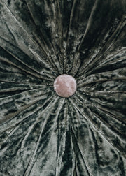 Round Velvet Cushion in Pin