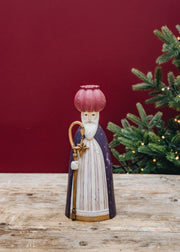 Ruby Wise King with Dark Pink Hat Candleholder