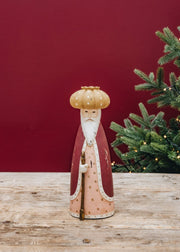 Ruby Wise King with Gold Hat Candleholder