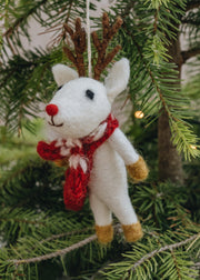AfroArt Rudolph with a Scarf Ornament