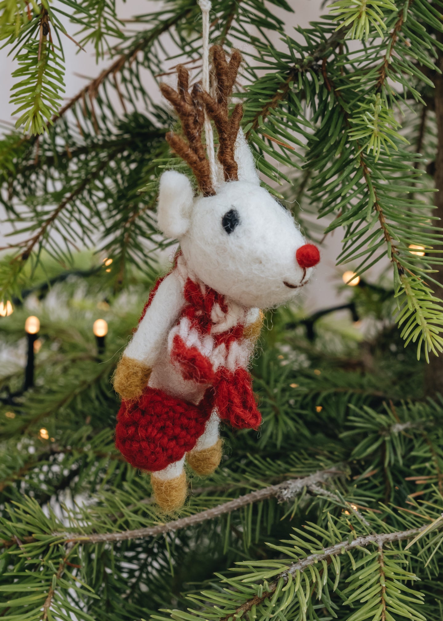 AfroArt Rudolph with a Scarf Ornament