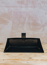 R. Russell Brush Black Metal Dustpan