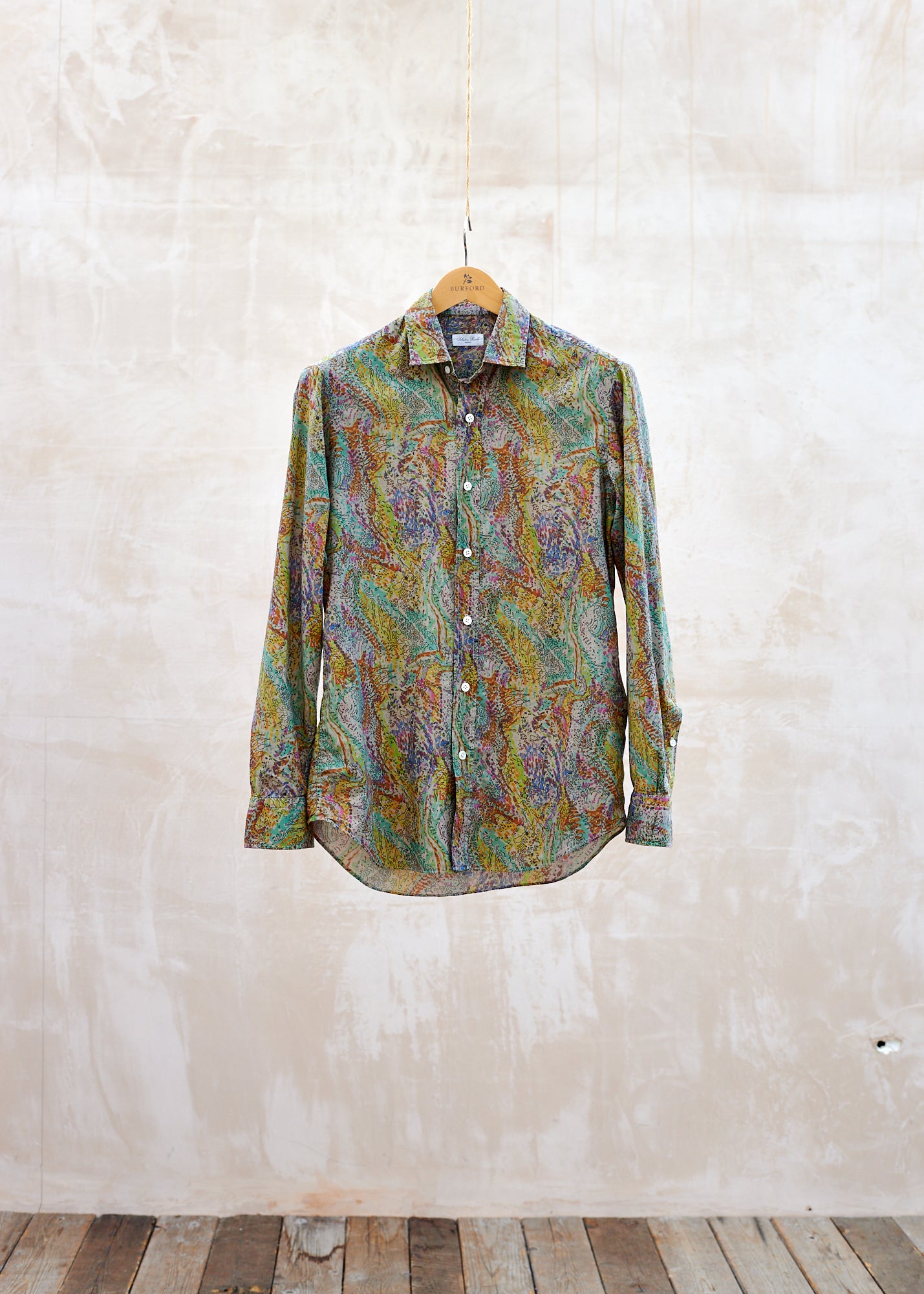 Salvatore Piccolo Handmade Multi-Coloured Patterned Cotton Shirt - M