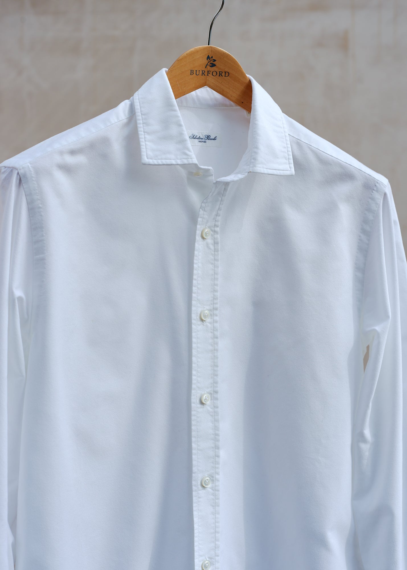 Salvatore Piccolo Handmade White Oxford Cotton Shirt / L