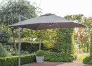 Bramblecrest Truro Grey 3x3m Free Arm Cantilever Parasol with LED Lights and Cover