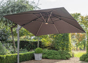 Bramblecrest Truro Grey 3x3m Free Arm Cantilever Parasol with LED Lights and Cover