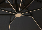 Bramblecrest Truro Grey 3x3m Free Arm Cantilever Parasol with LED Lights and Cover