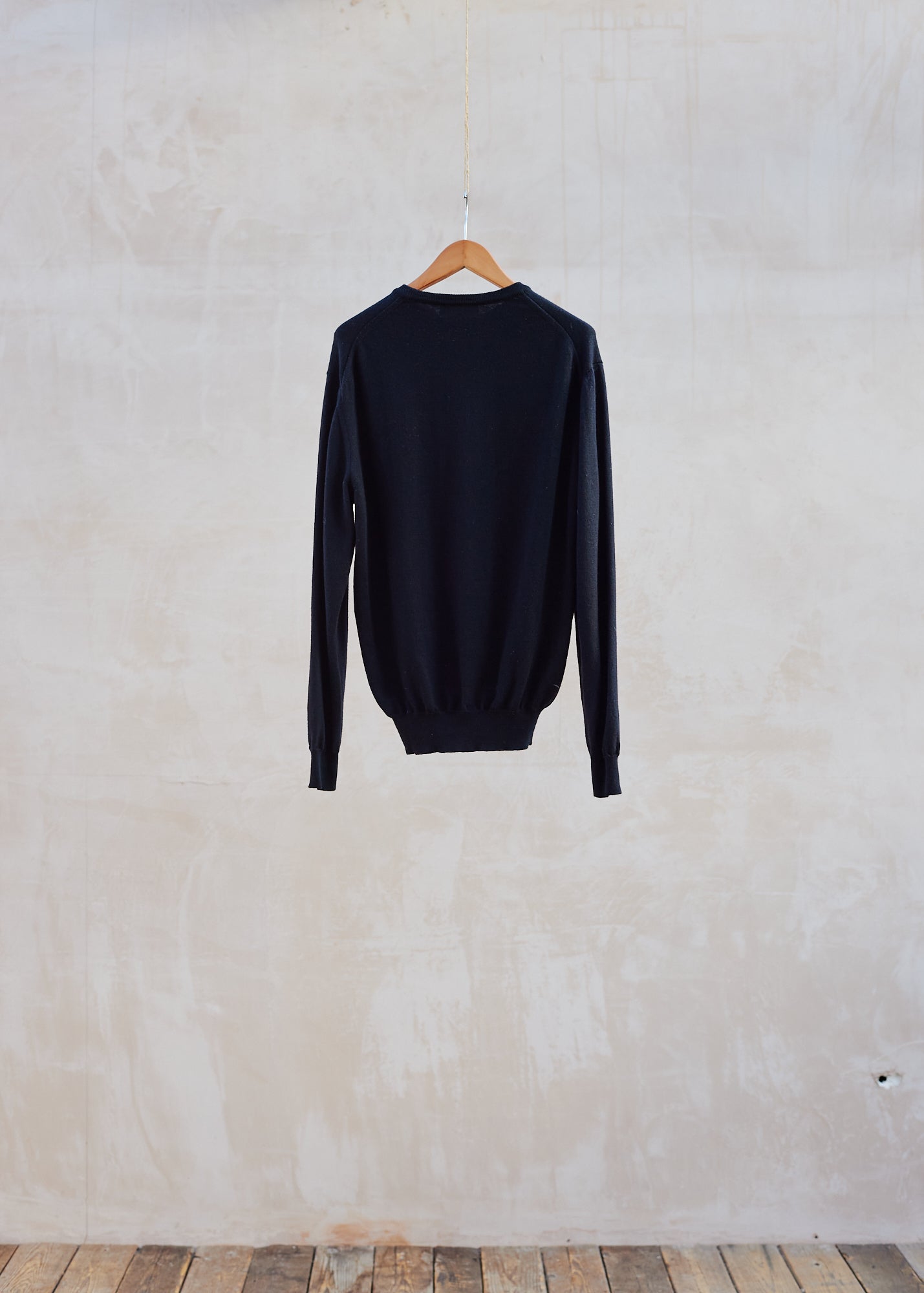 Kenny Ryder Supermaglia Vintage Italian Black Wool Crewneck - S/M