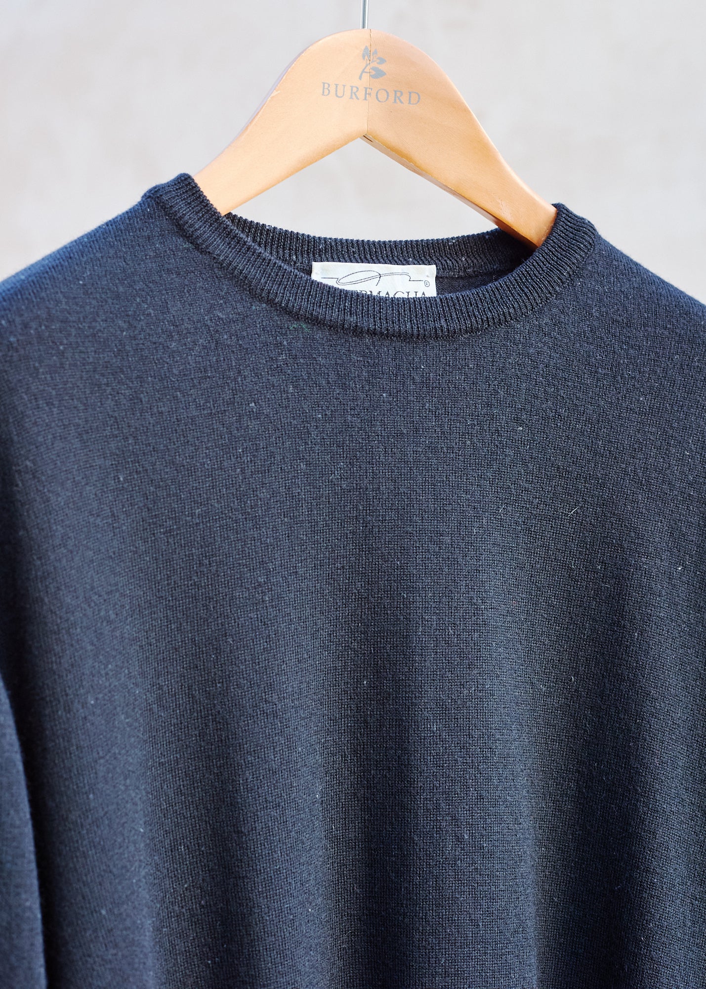 Kenny Ryder Supermaglia Vintage Italian Black Wool Crewneck - S/M
