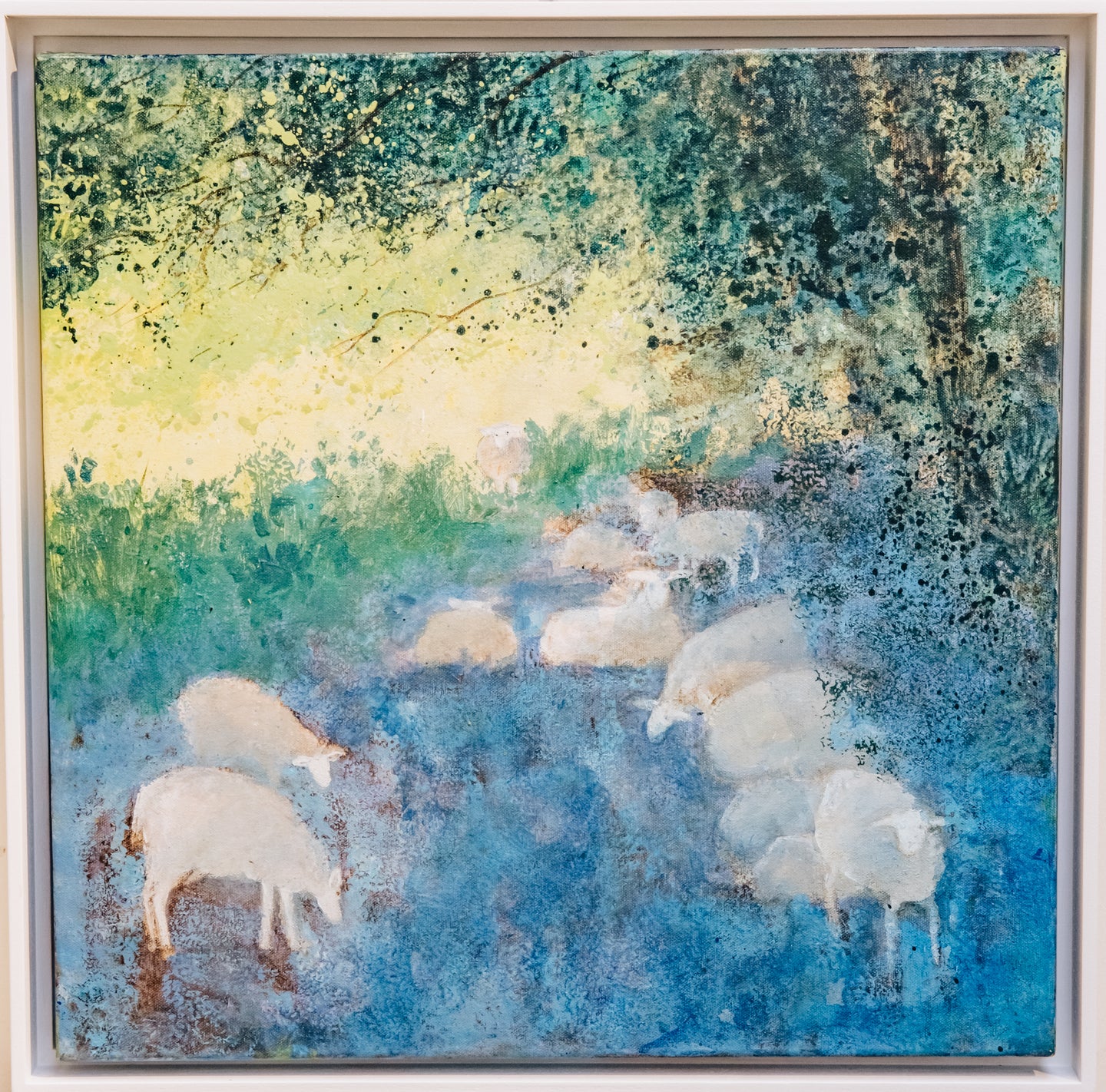 Sheep Under Shade of Cool Green Leaves