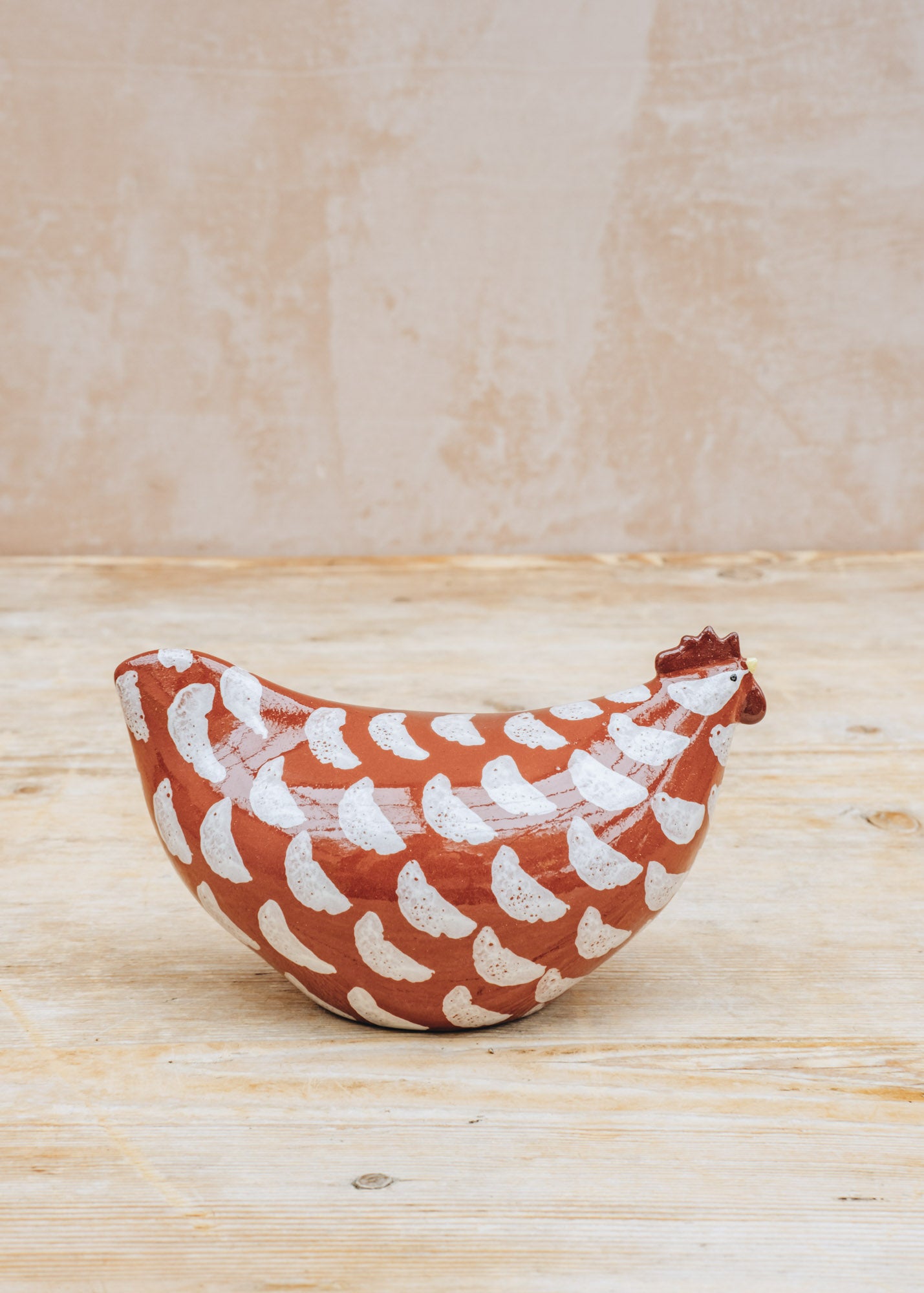 Medium Ceramic Poulette in Bordeaux Spotted White