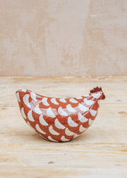 Medium Ceramic Poulette in Bordeaux Spotted White