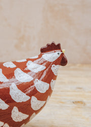 Sarl Caillard Deco Medium Ceramic Poulette in Bordeaux Spotted White