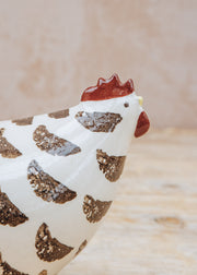 Sarl Caillard Deco Medium Ceramic Poulette in White Spotted Black