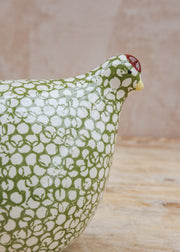 Sarl Caillard Deco Ceramic Quail in White Spotted Green