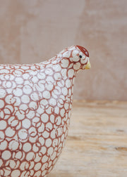 Sarl Caillard Deco Ceramic Quail in White Spotted Pink