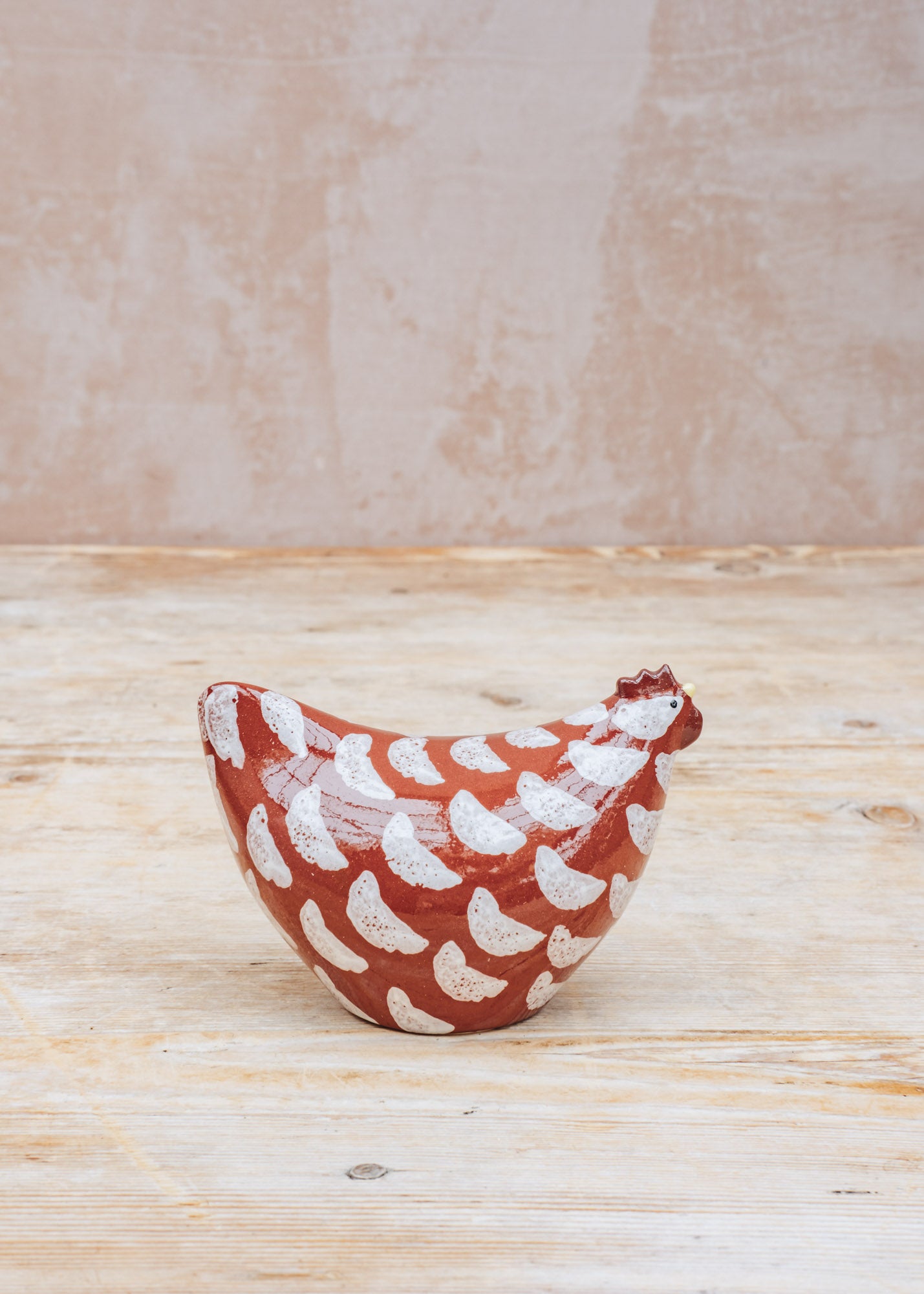 Small Ceramic Poulette in Bordeaux Spotted White