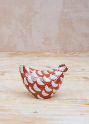 Small Ceramic Poulette in Bordeaux Spotted White