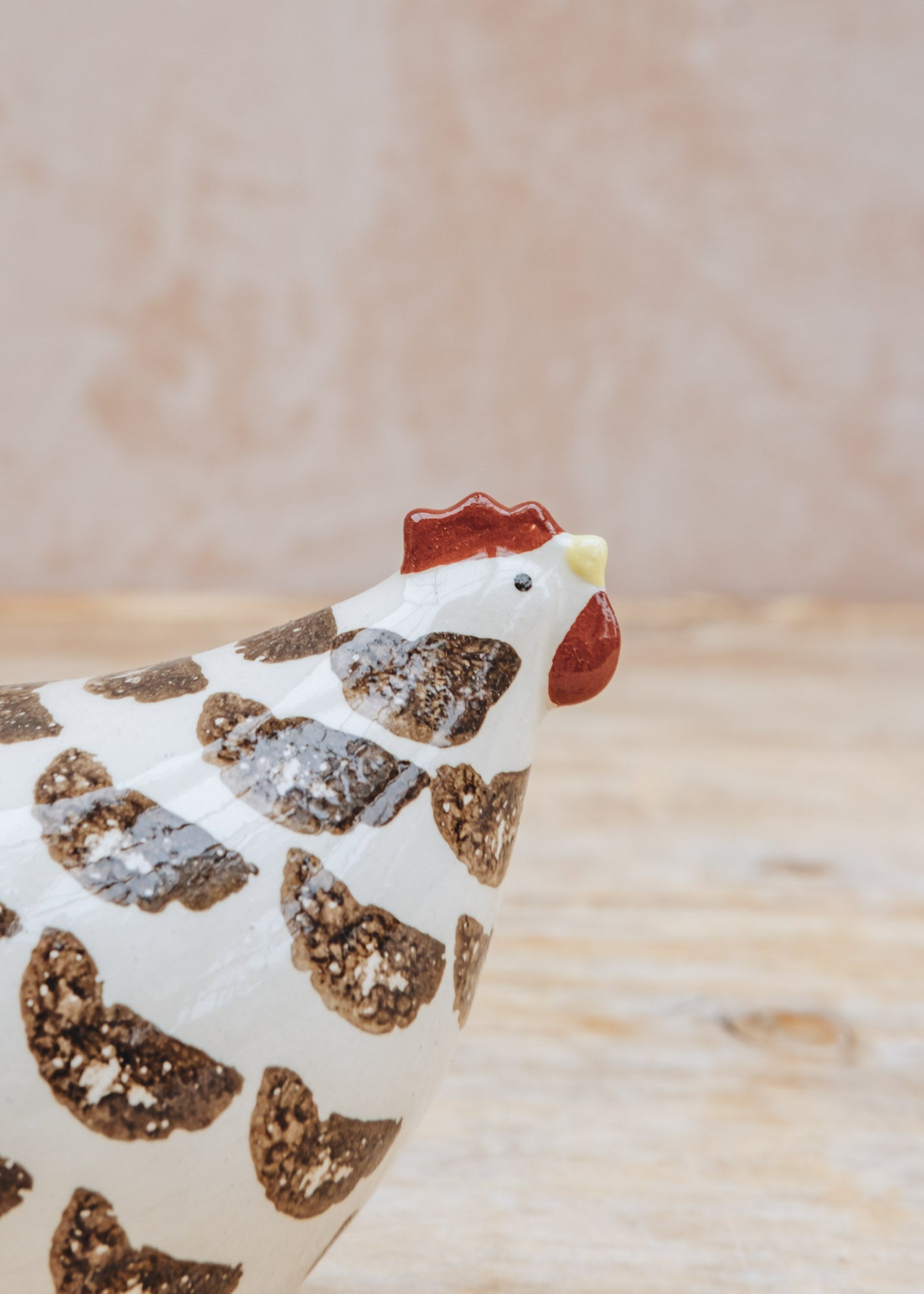 Sarl Caillard Deco Small Ceramic Poulette in White Spotted Black
