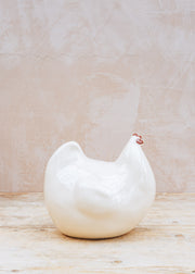 Medium Ceramic Hen in Solid White
