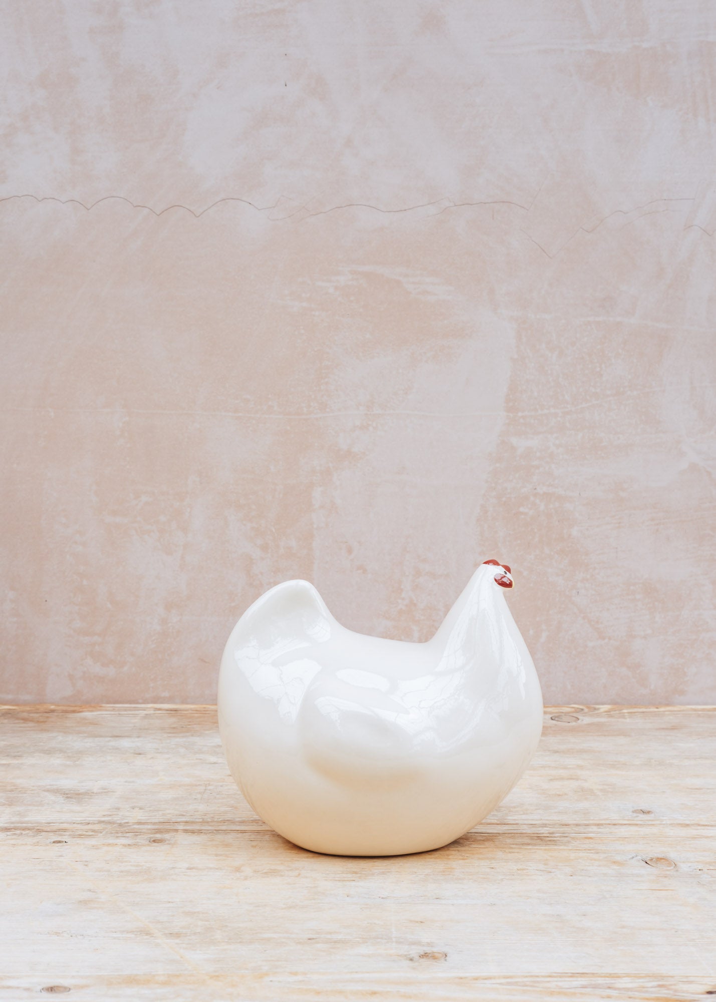 Small Ceramic Hen in Solid White