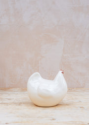 Small Ceramic Hen in Solid White