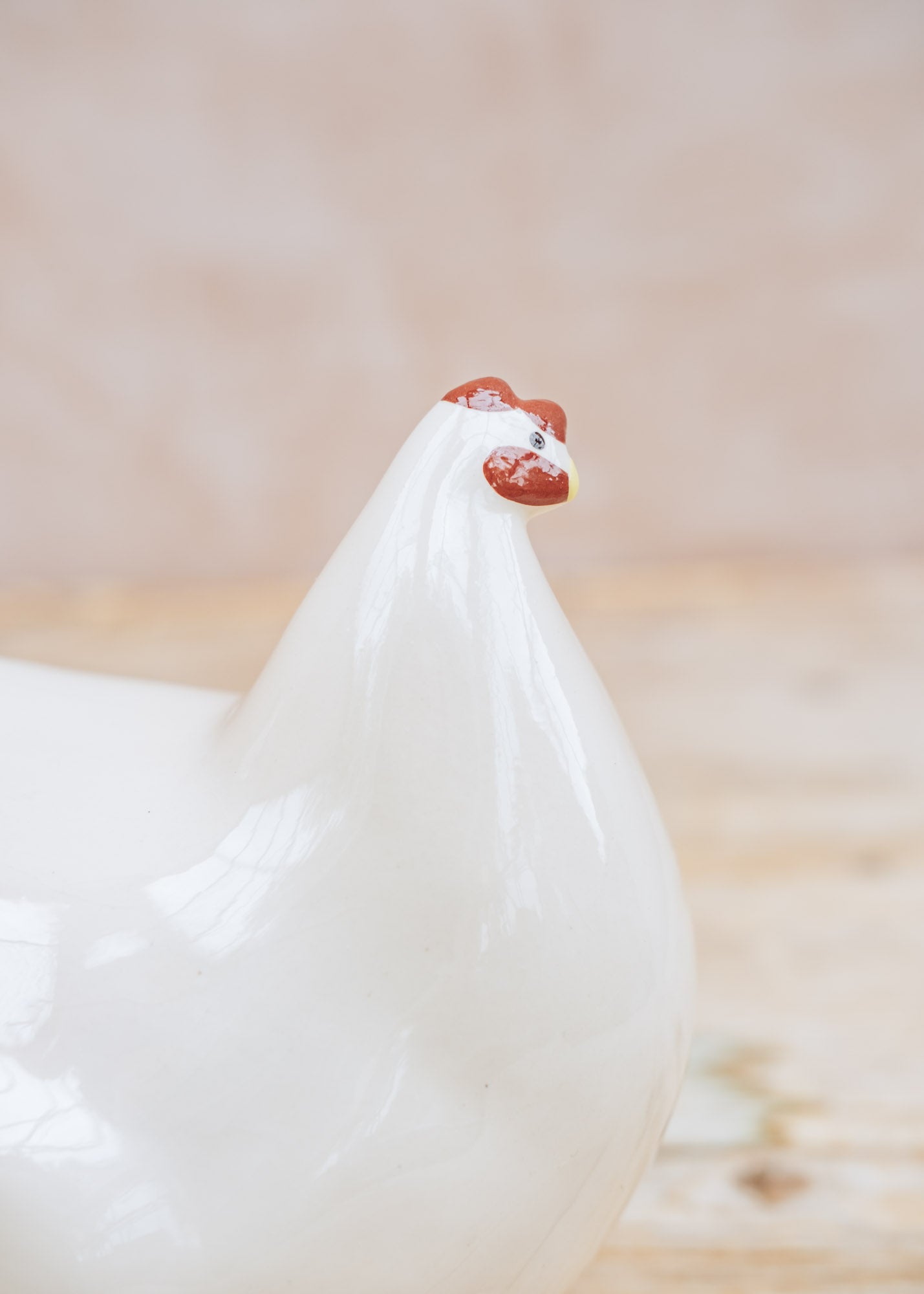 Sarl Caillard Deco Small Ceramic Hen in Solid White