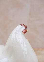 Sarl Caillard Deco Very Large Ceramic Hen in Solid White