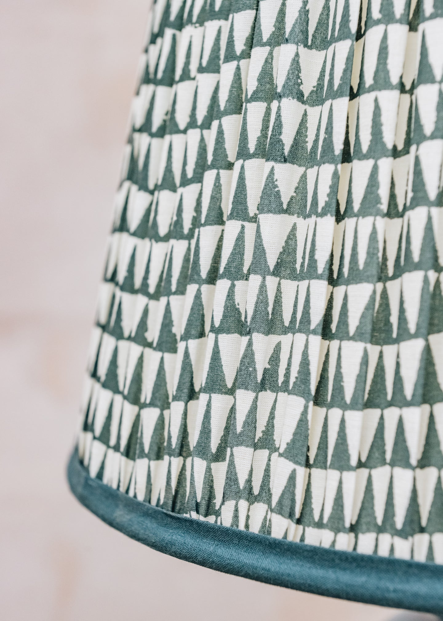 Pooky Lighting Pooky Lighting Savannah Block Print Straight Empire Shade in Teal, 30cm