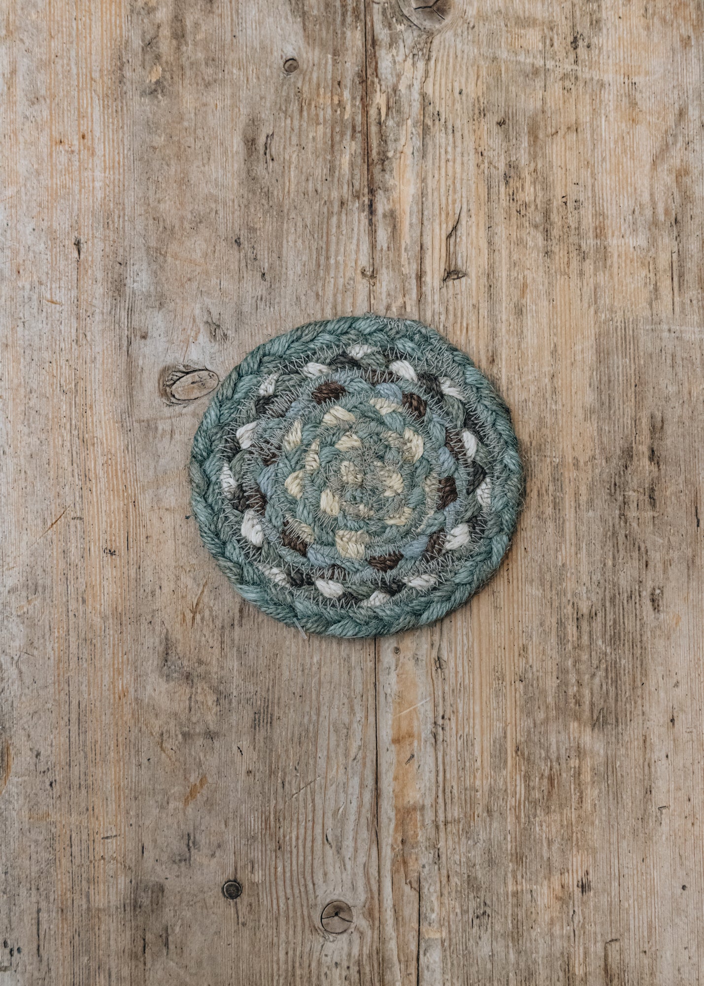 The Braided Rug Co. Coaster in Seaspray