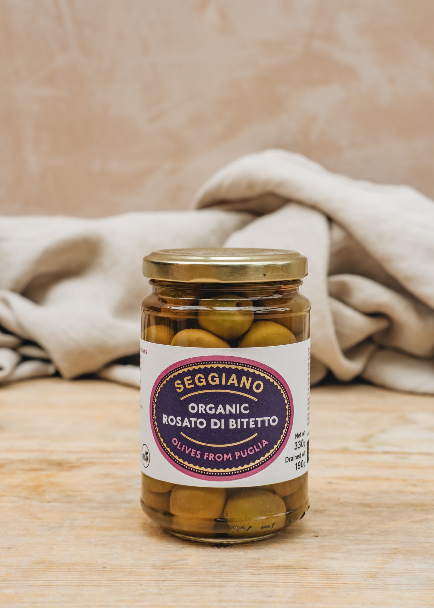 Seggiano Organic Rosate di Bitetto Olives, 190g