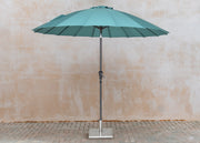 Shanghai Aluminium Centre Pole Tilt Parasol in Teal, 2.7m