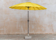 Shanghai Aluminium Centre Pole Tilt Parasol in Lemon, 2.7m