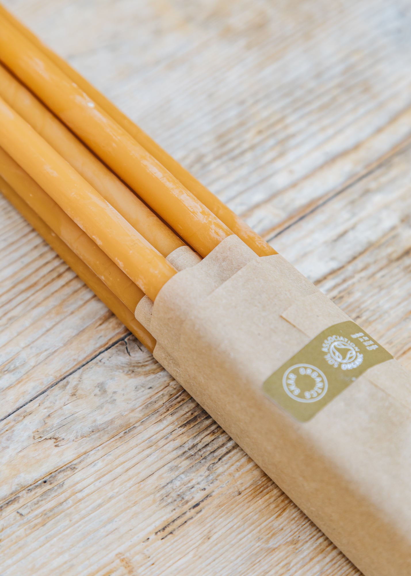 Skär Organics Slim Beeswax Dinner Candle in Paprika, 16