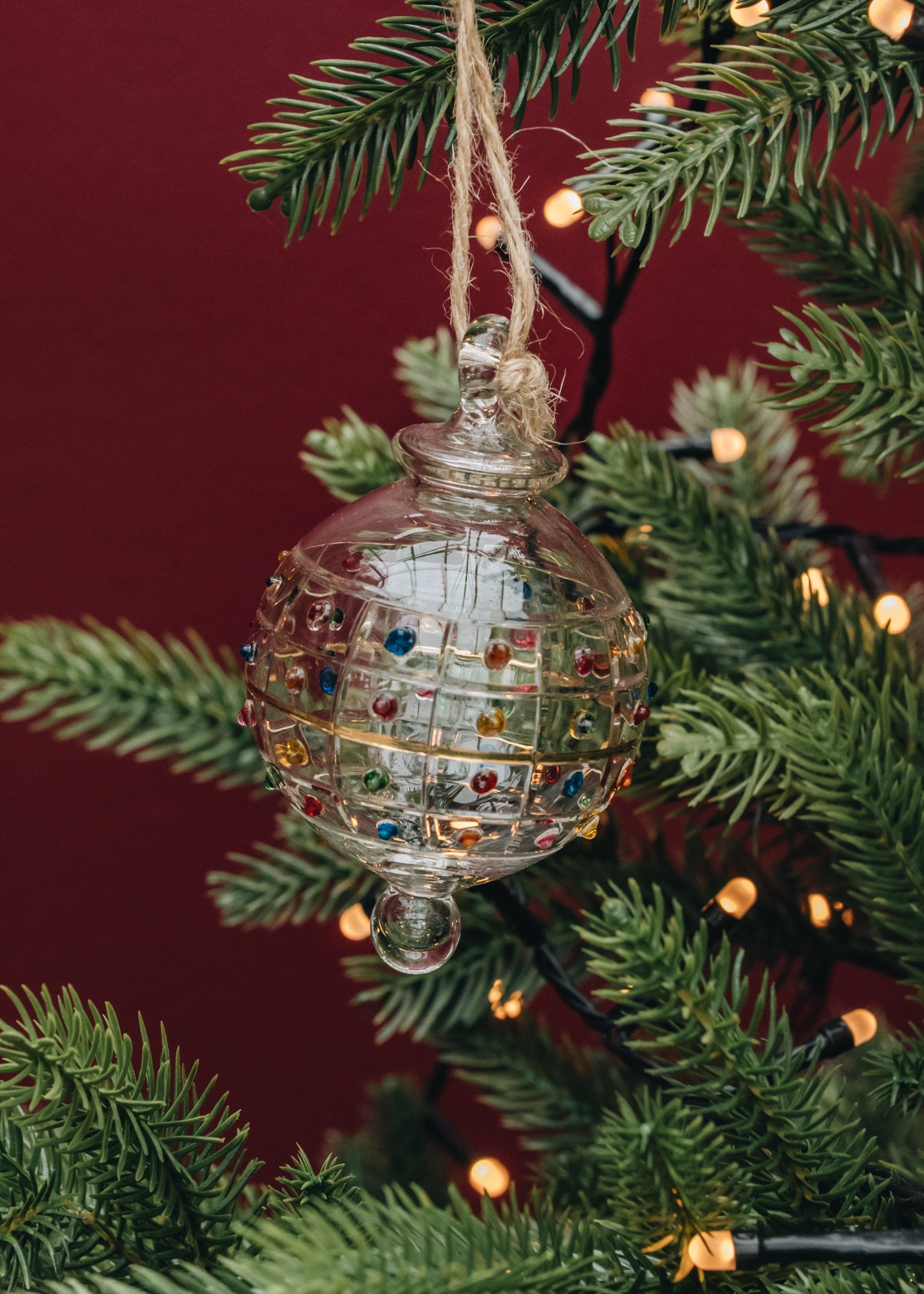 Small Glitter Bauble in Multi