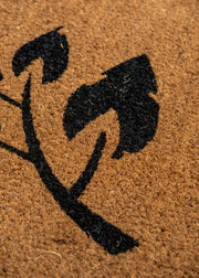 One Dot World Small Natural Coir Doormat with Burford Leaf