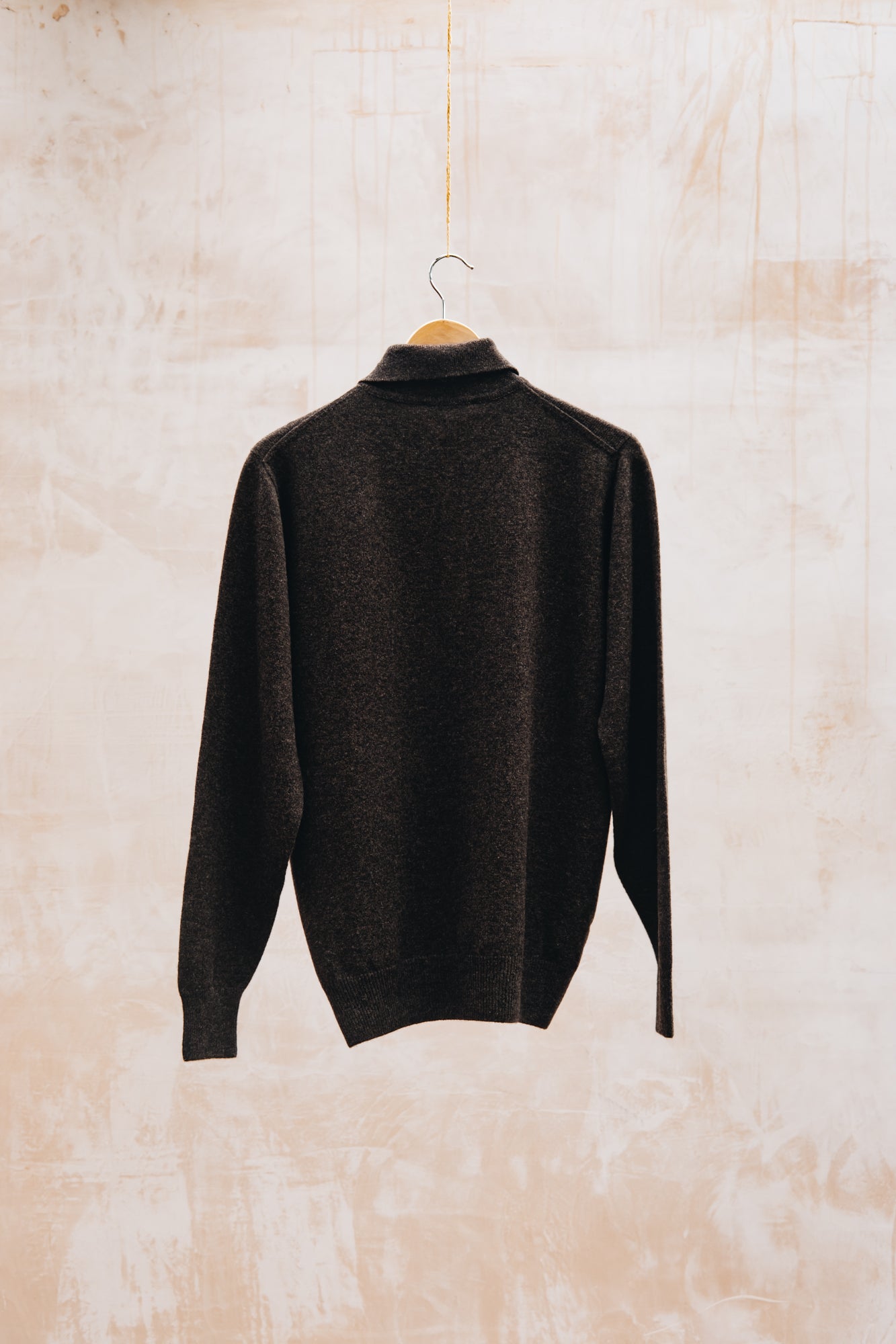 William Lockie Sportshirt Collar Pullover in Cocoa