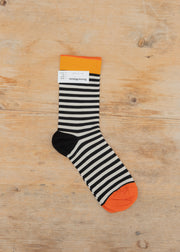 Stripe Socks in Faux Black