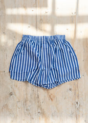 Sunspel Boxer Shorts in Navy and White Wide Stripe
