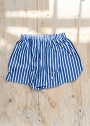 Sunspel Boxer Shorts in Navy and White Wide Stripe