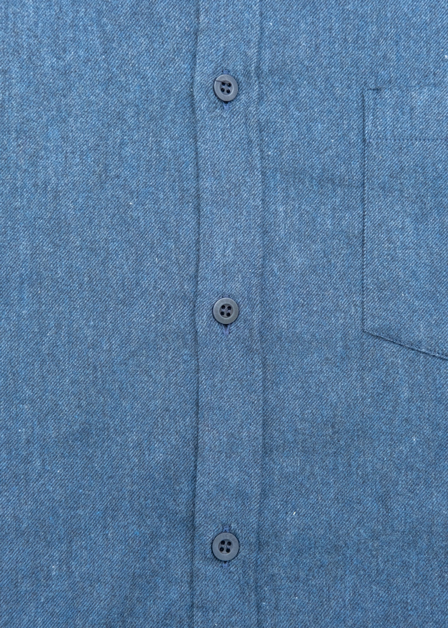 Sunspel Brushed Cotton Flannel Shirt in Selvedge Blue Melange