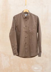 Sunspel Button Down Poplin Shirt in Dark Cedar
