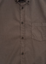 Sunspel Button Down Poplin Shirt in Dark Cedar