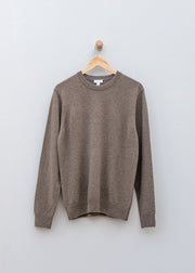 Sunspel Cashmere Crew Neck Jumper in Taupe