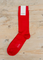 Sunspel Cotton Socks in Ruby Red