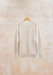 Sunspel Cashmere Crew Neck in Oatmeal Melange