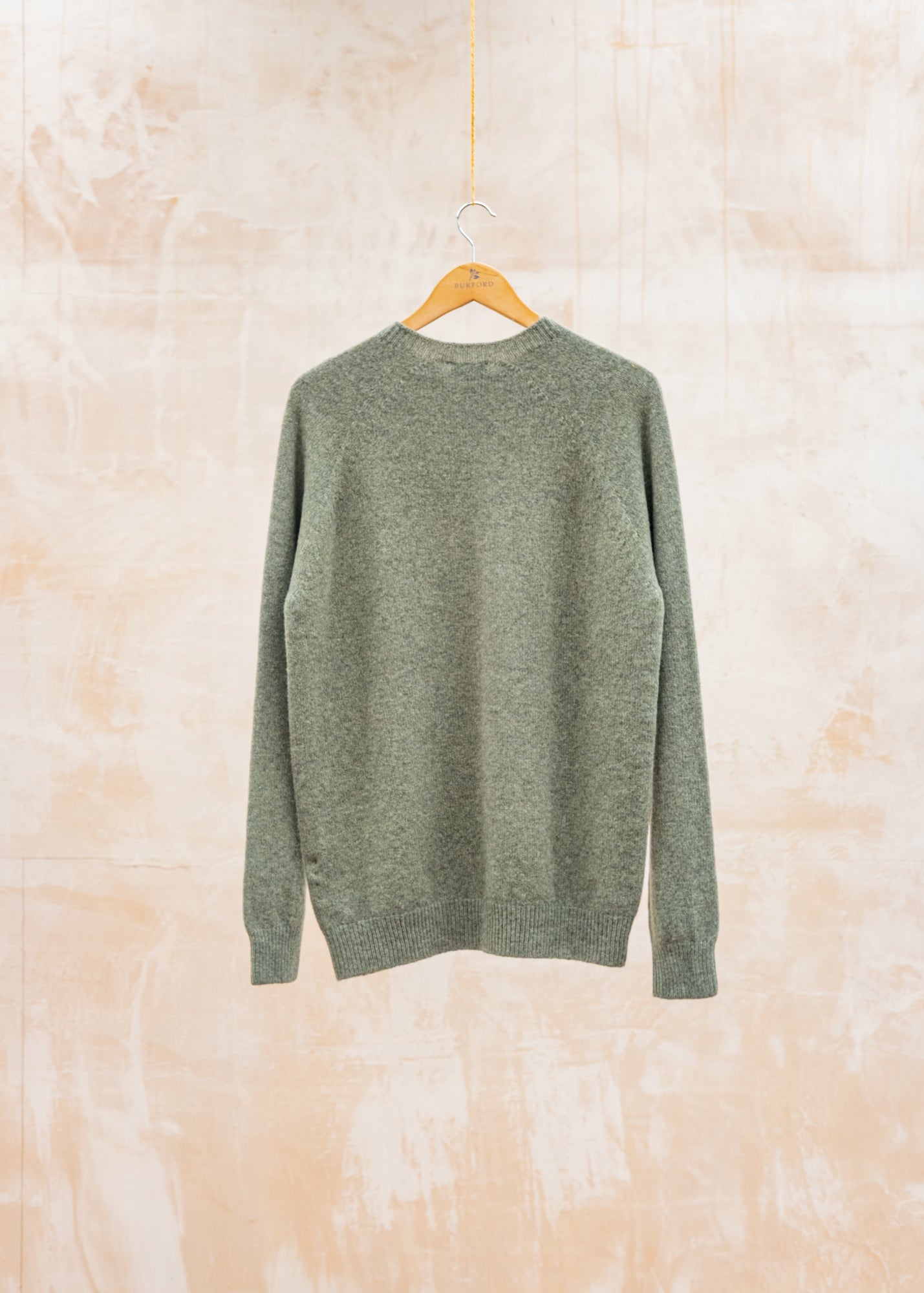 Sunspel Lambswool Crew Neck in Sea Moss