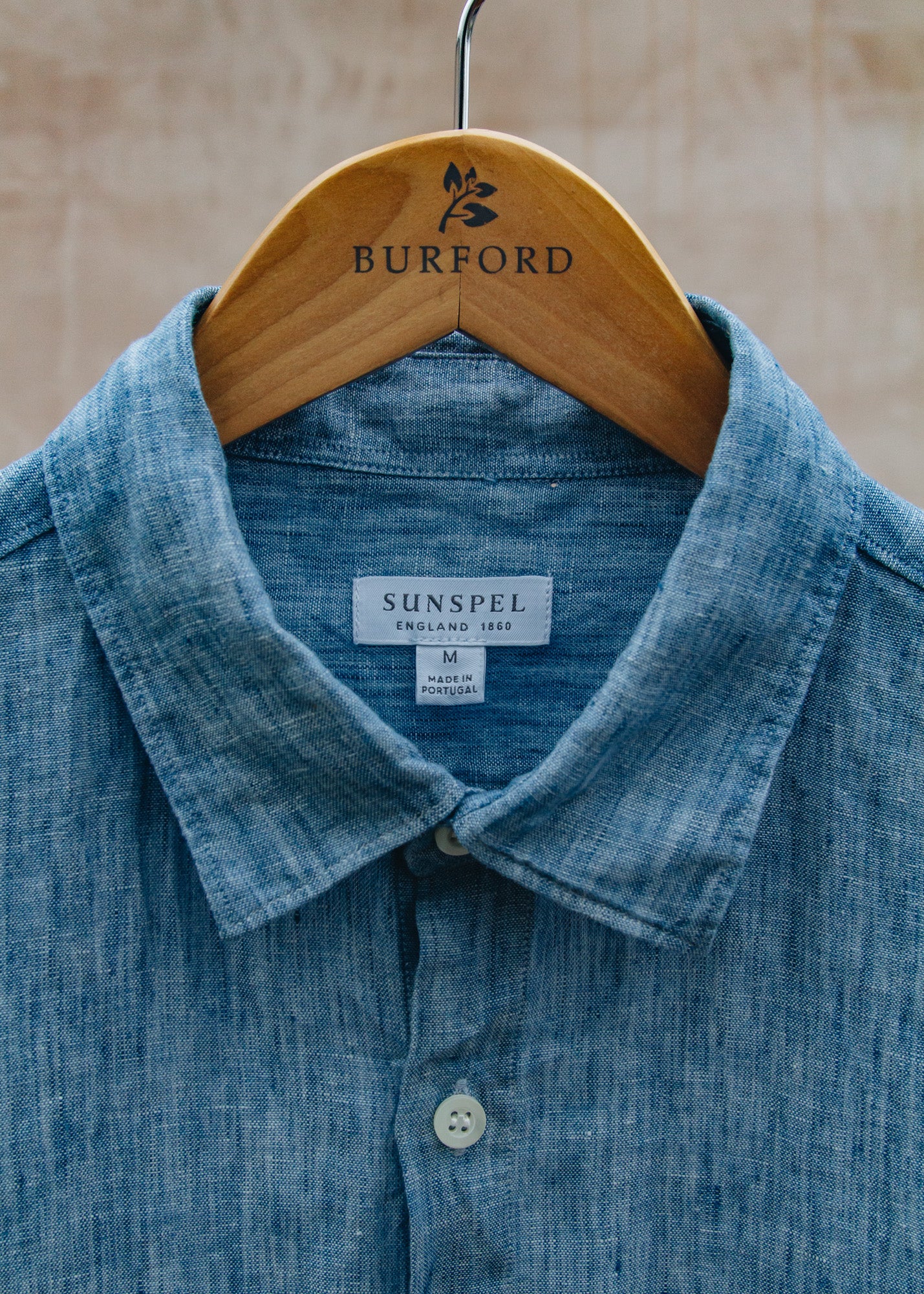 Sunspel Linen Shirt in Ink Blue
